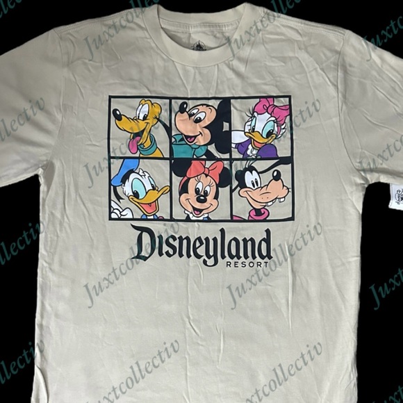 NWT Disneyland Resort Mickey & Friends Beige Graphic T-Shirt - Picture 1 of 3